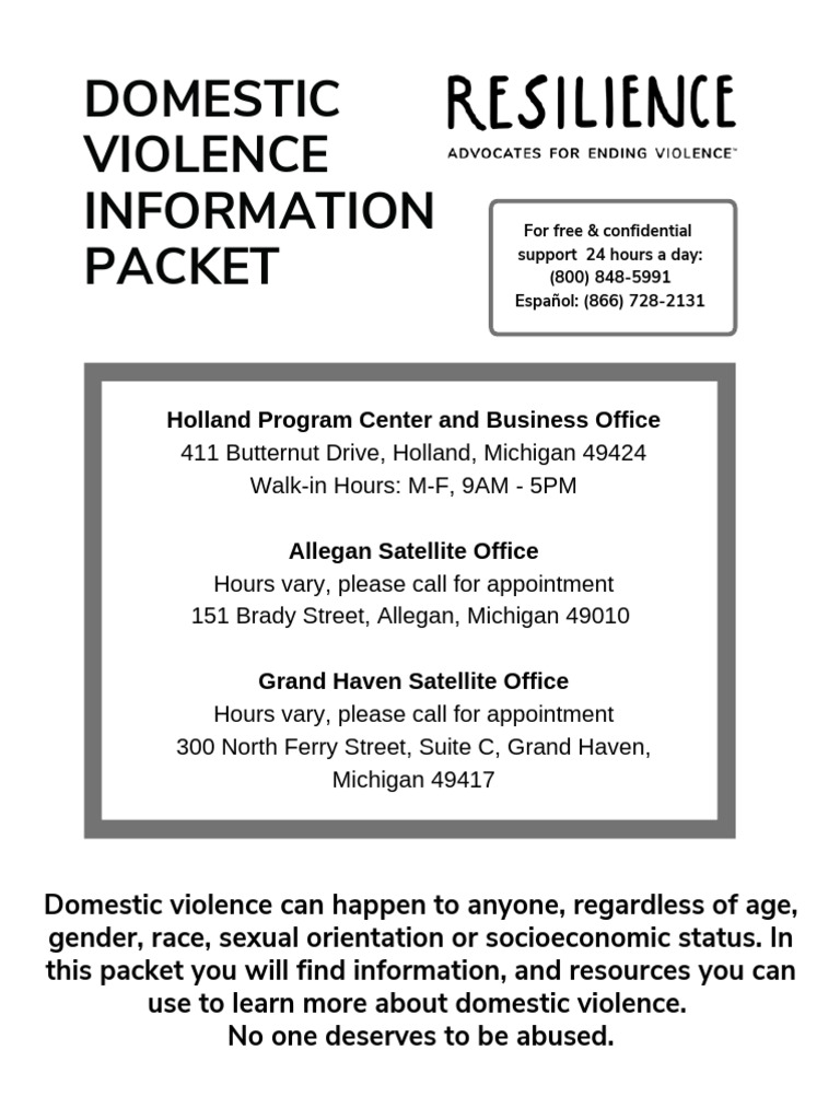Domestic Violence Resource Packet | PDF | Domestic Violence | Violence