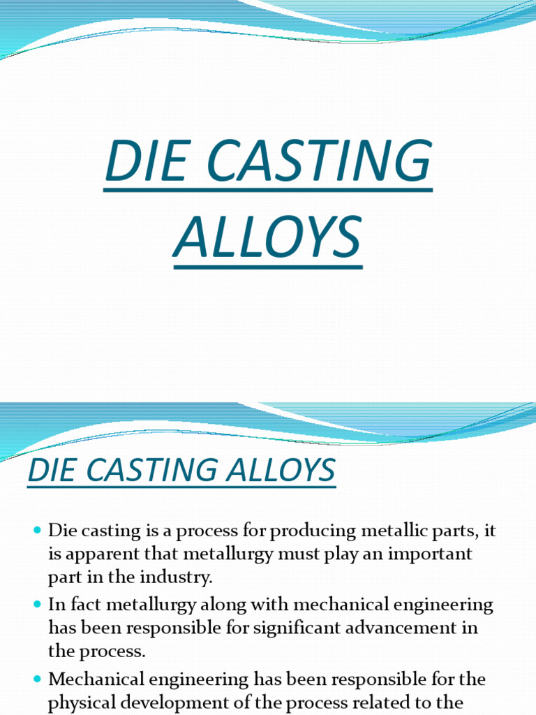 Die Casting Alloys Pdf