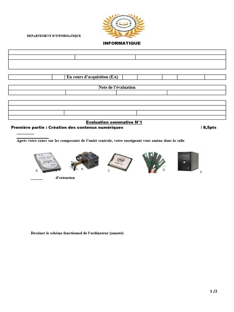 SUJET INFORMATIQUE - LYCEE TECHNIQUE BILINGUE DE BAFOUSSAM BANENGO ...