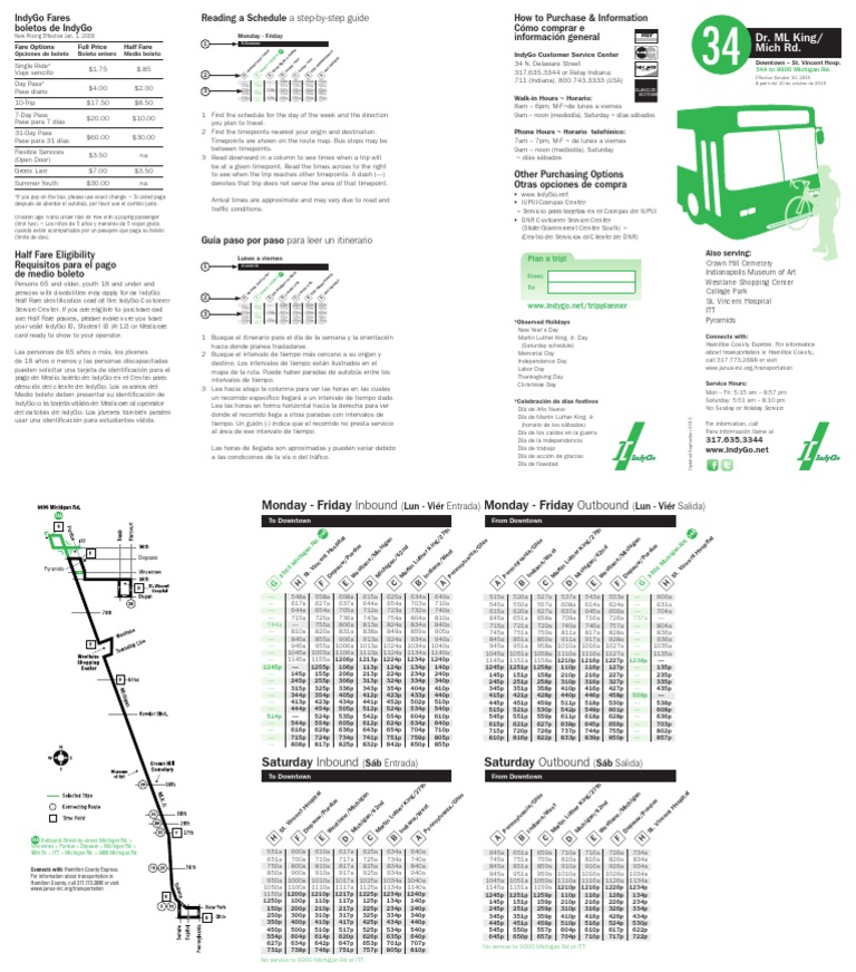 IndyGo Bus Routes and Schedules | PDF | Public Transport | Transport