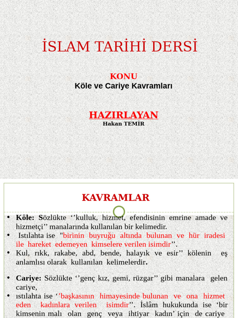 Köle Ve Cariye Kavramı | PDF