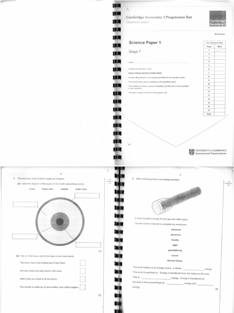 Progressive Test (Old) Year 7 | PDF