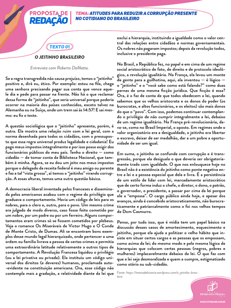 Proposta de Redação CORRUPÇAO | PDF