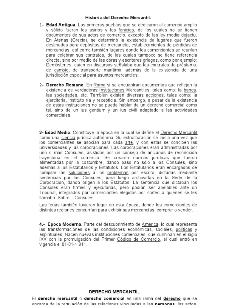Historia Del Derecho Mercantil Trade Social Institutions