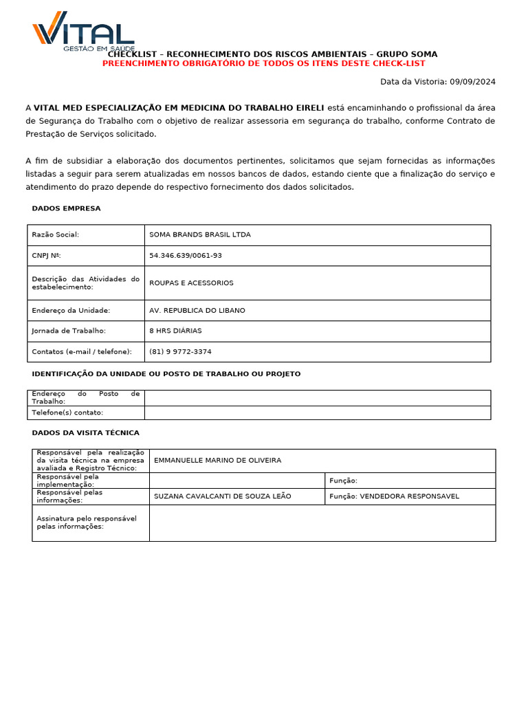 Checklist Pgr Vital Pdf