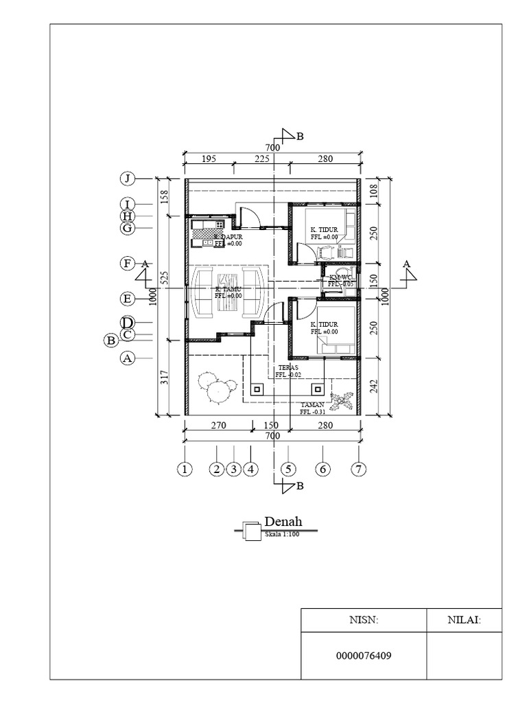 Dokumen tips gambar kerja rumah minimalis 1 lantai lomba autocad skills