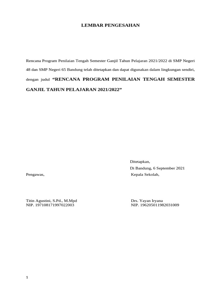 Program PTS Ganjil Tp. 21.22 | PDF