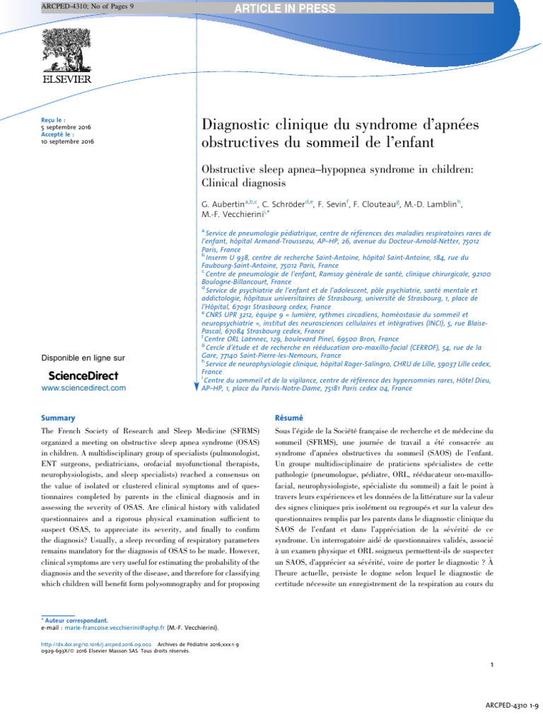 Syndrome D'apnée Du Sommeil | PDF