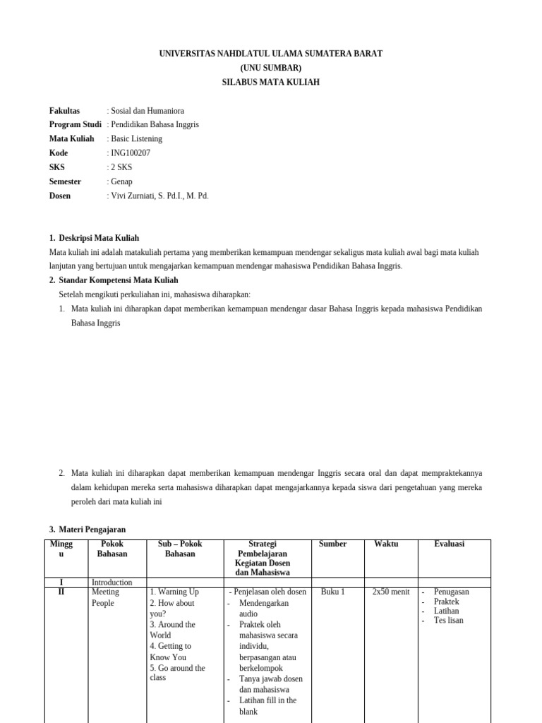 Silabus basic listening genap 2021 pdf