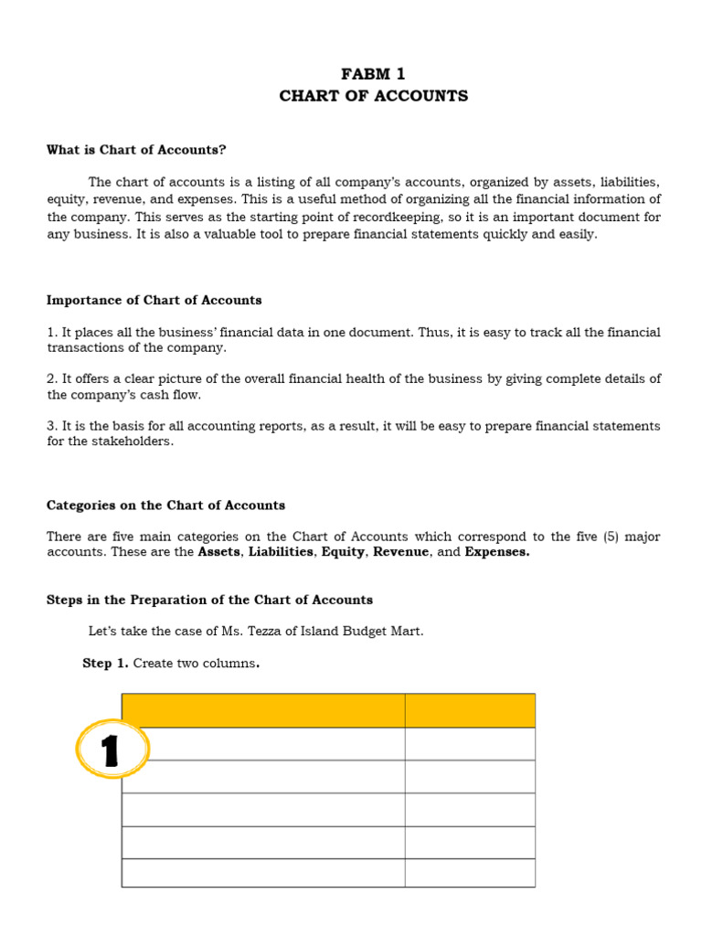 Chart of Accounts Notes | PDF | Expense | Equity (Finance)