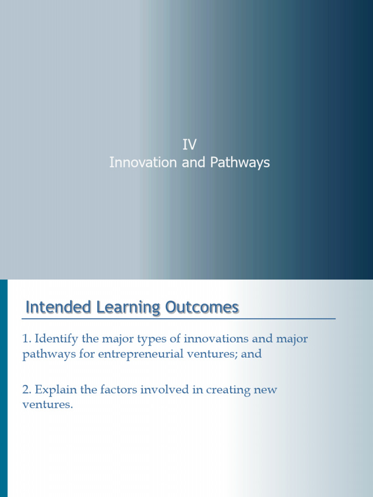 WEEK 4 - Innovation and Pathways | PDF