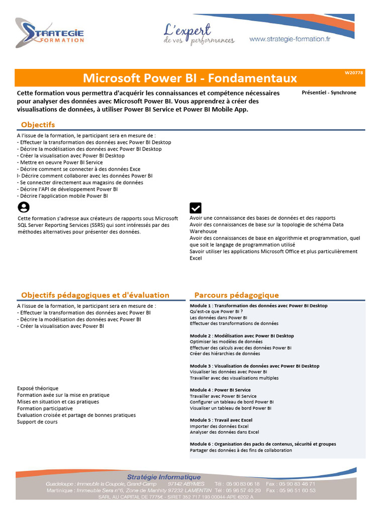 w20778 - Microsoft Power Bi Fondamentaux | PDF