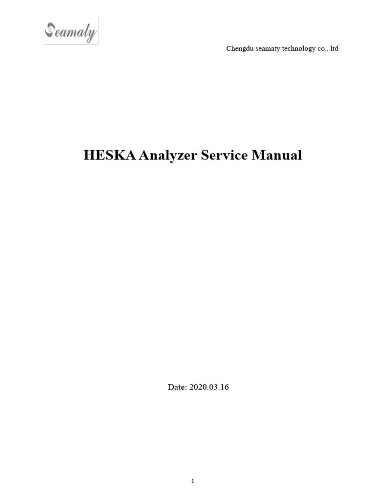 HESKA Analyzer Service Manual | PDF