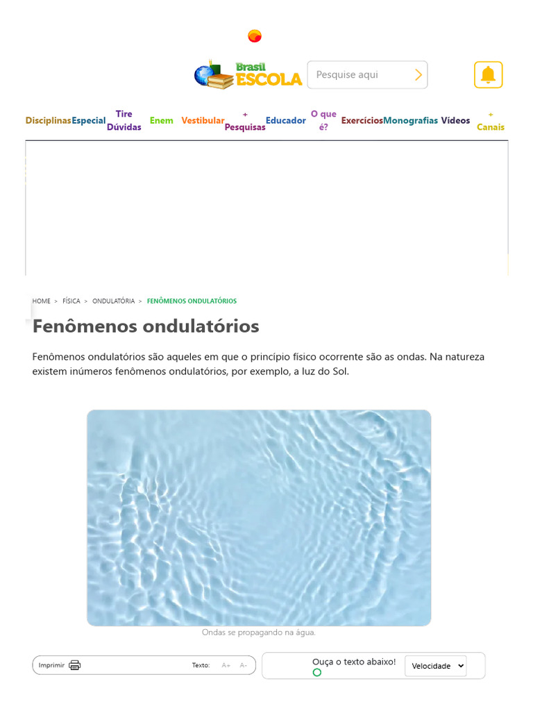 Fenômenos Ondulatórios - Quais São, Exemplos, Resumo | PDF