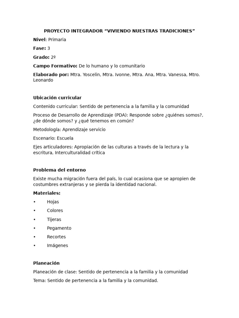 Proyecto Integrador | PDF