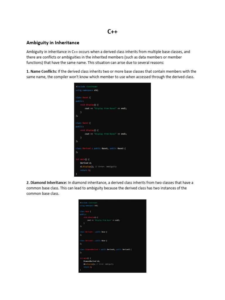 C++ Notes 3 | PDF