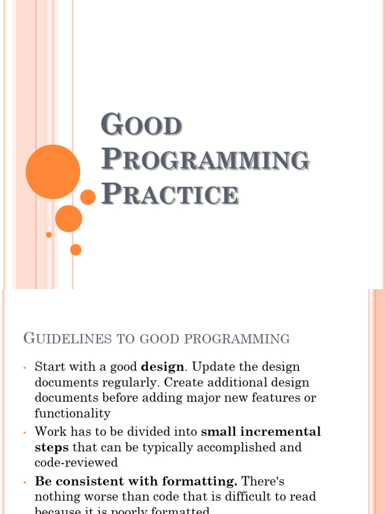 Lecture 3a - Good Programming Practice | PDF