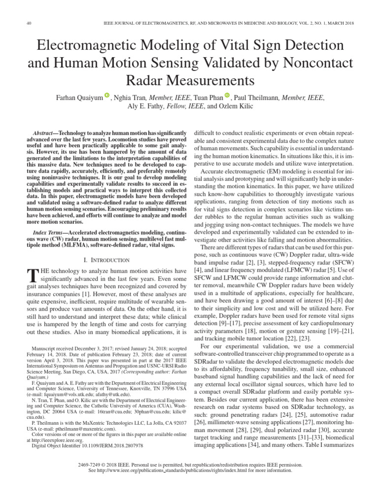 31 - Electromagnetic Modeling of Vital Sign Detectionand Human Motion ...
