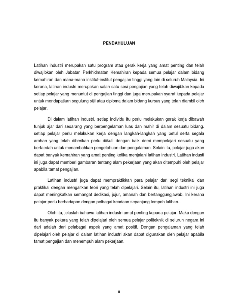 Laporan Latihan Industri Part 01 Pdf