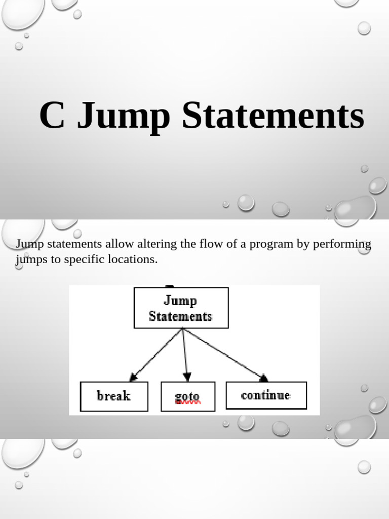 C Presentation 7 - C Jump Statements | PDF