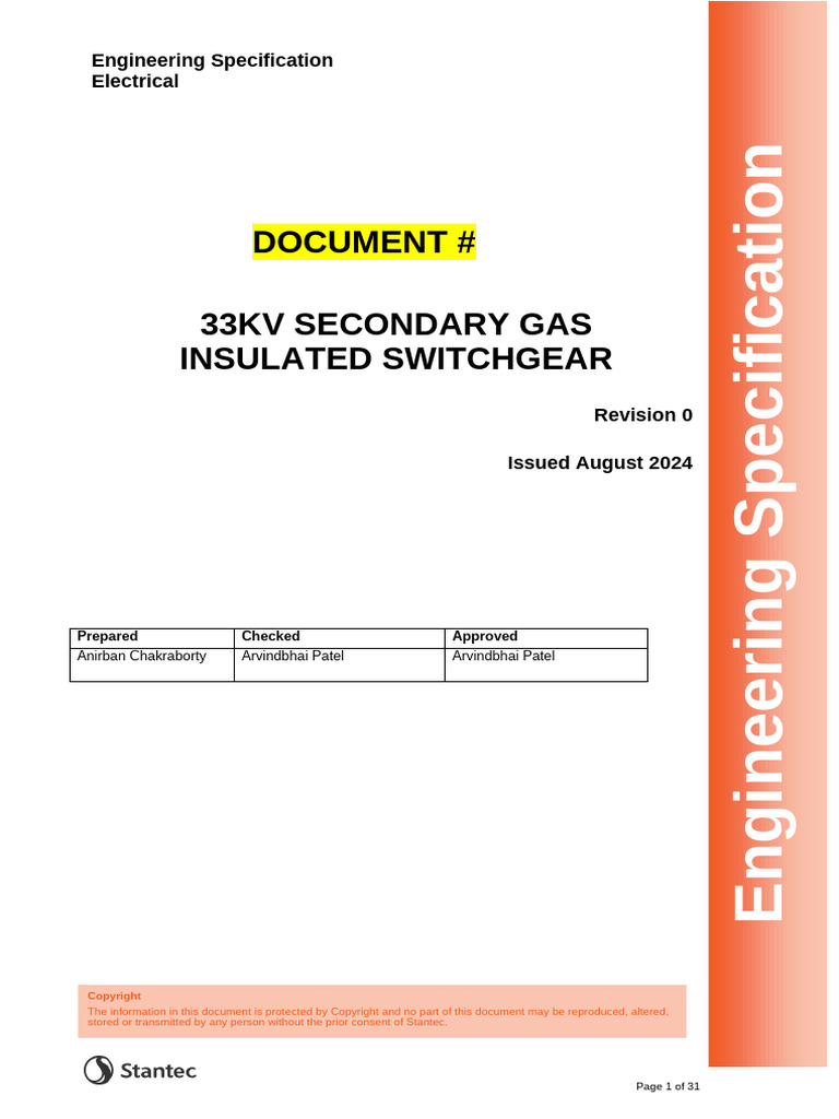 COPY - 33kV Secondary Gas Insulated Switchgear | PDF