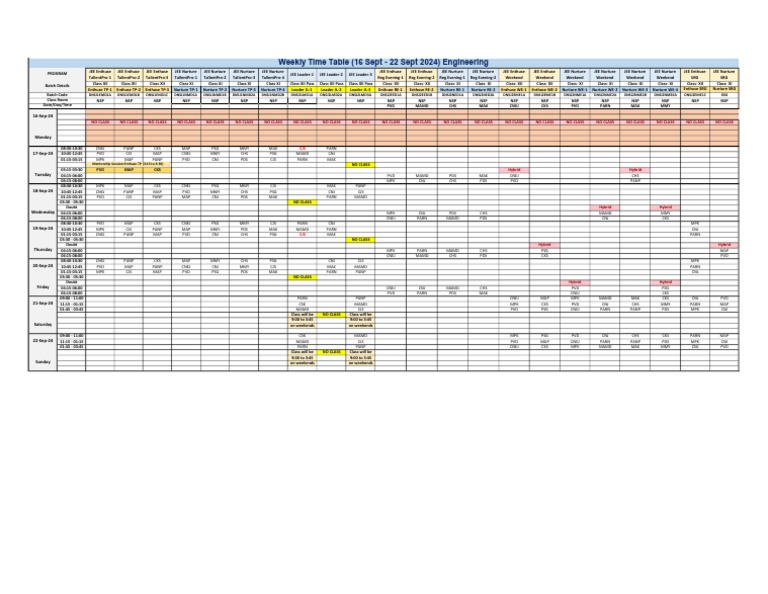 2 NSP Time Table JEE - 160924-220924 | PDF