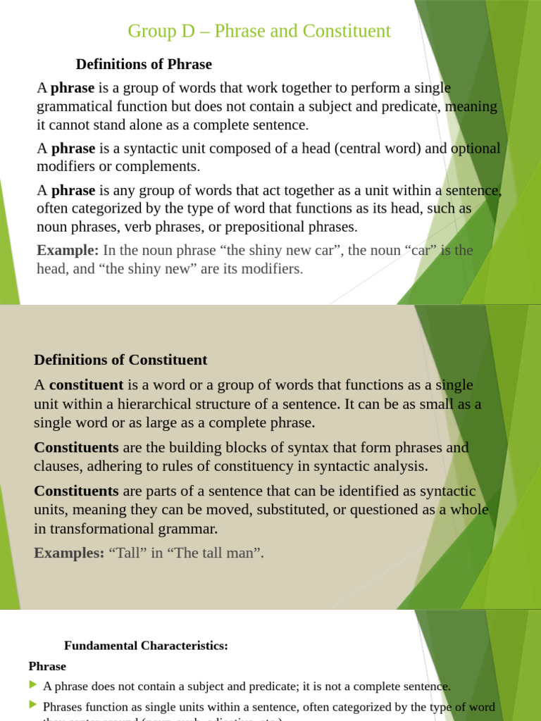 Understanding Phrases and Constituents | PDF | Phrase | Sentence ...