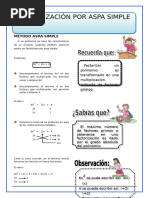Método de Aspa Simple | PDF | Factorización | Matemáticas