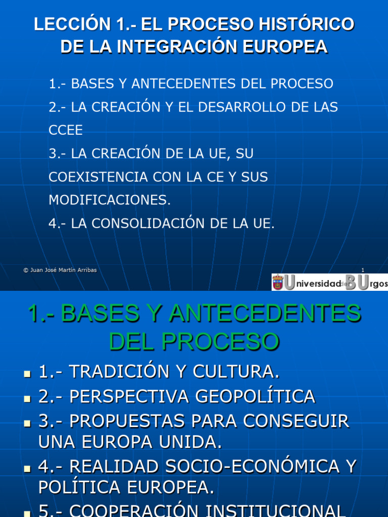 Lección 1. El Proceso Histórico de La Integración Europea | PDF
