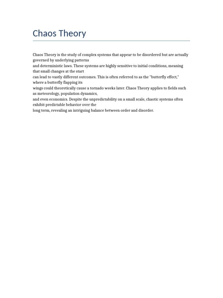 Chaos Theory | PDF