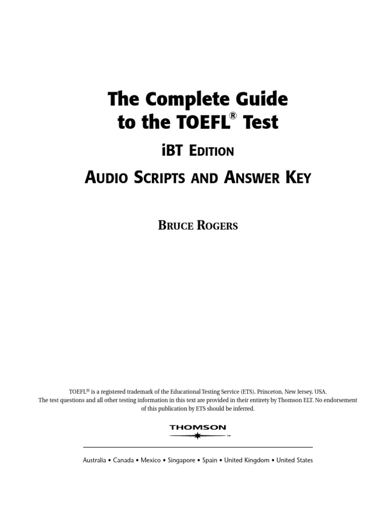 Complete Guide to TOEFL iBT Test | PDF | Human Communication | Written ...
