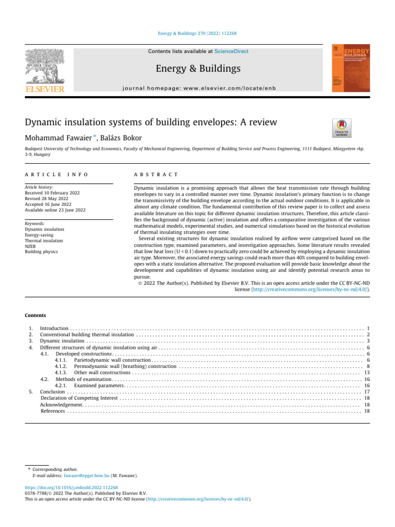 Dynamic Insulation in Building Envelopes | PDF | Building Insulation ...