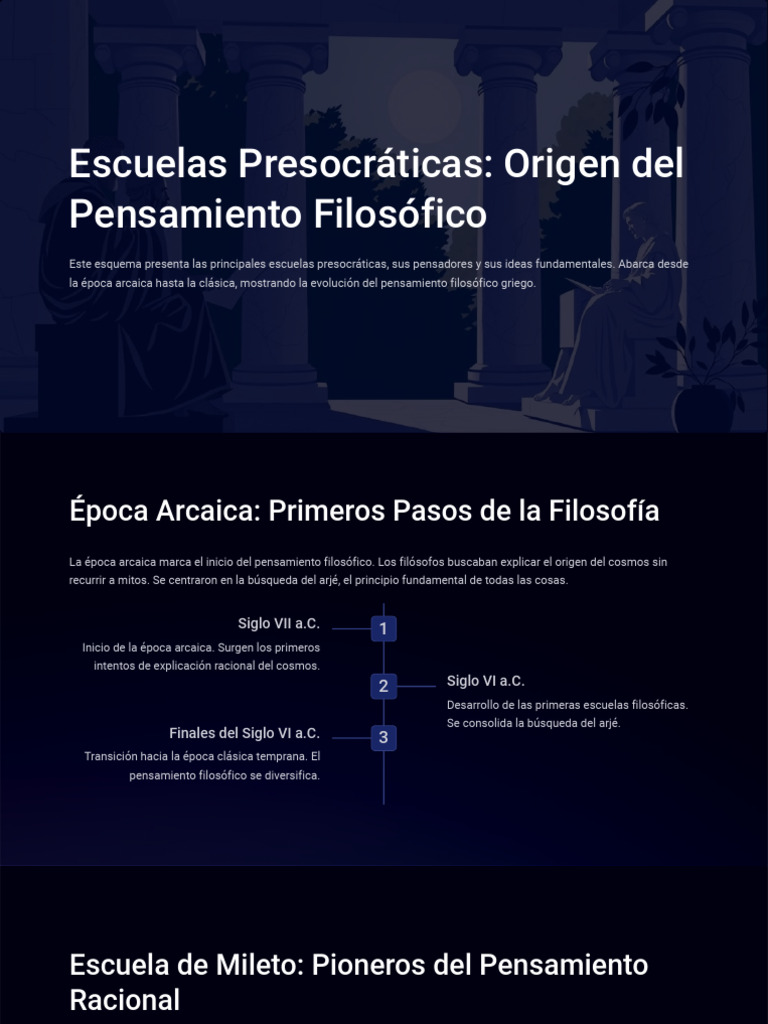 Esquema en Forma de Presentación de Los Presocráticos | PDF