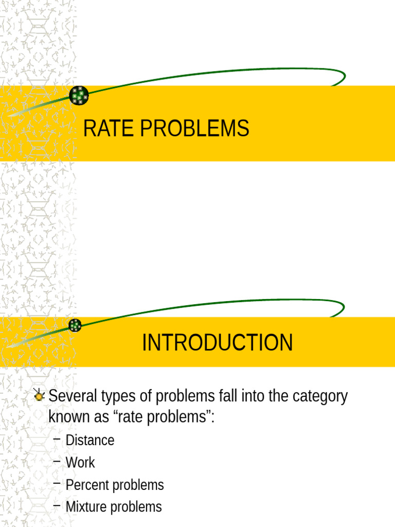 Rate and Mixture Problems | PDF