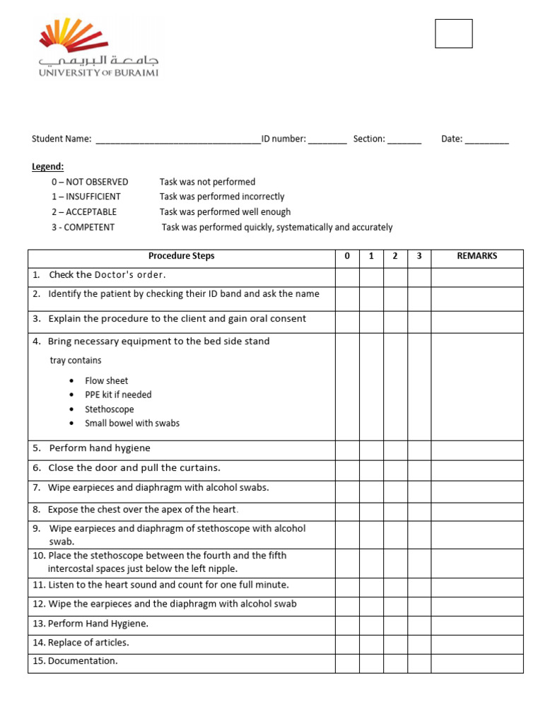Checklist Heart Rate Measurement | PDF | Wellness | Science & Mathematics