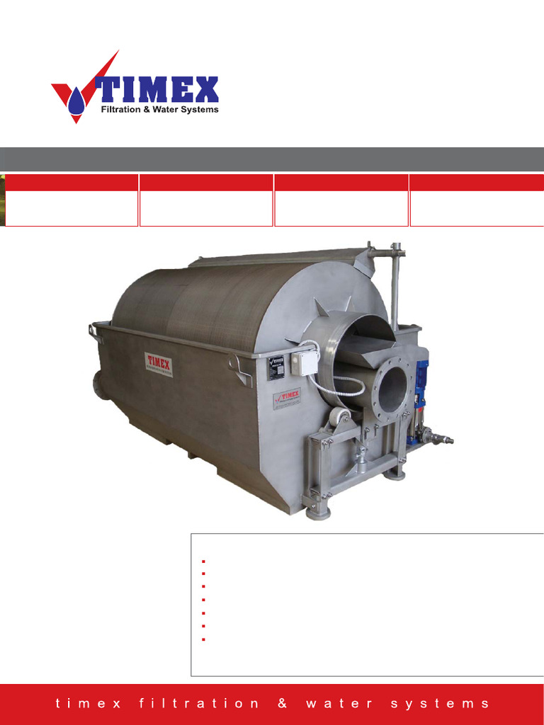 Timex Micro Drum Filtration Systems | PDF | Water | Filtration