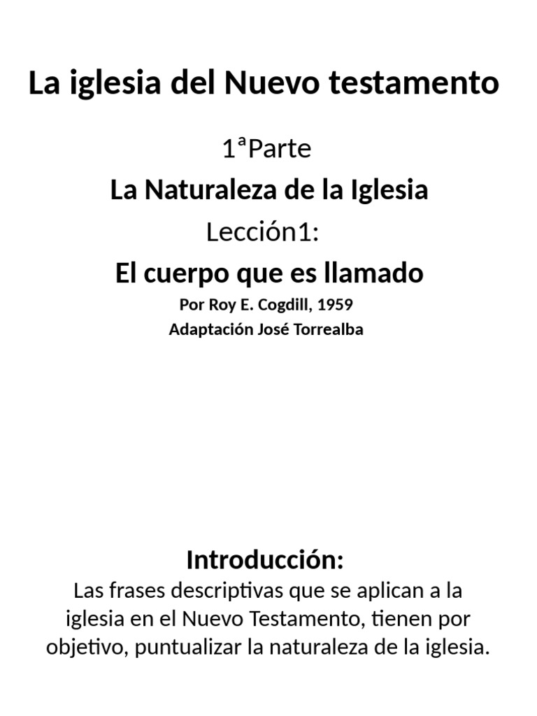 La Iglesia Del Nuevo Testamento | PDF