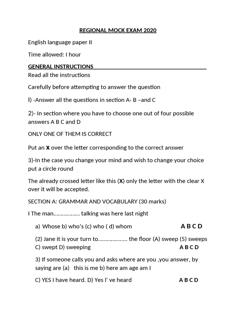 English Language II FSAA | PDF