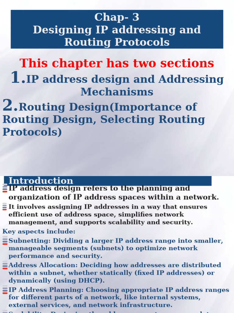 Chapter 3 - Design IP - Routing For Summer | PDF