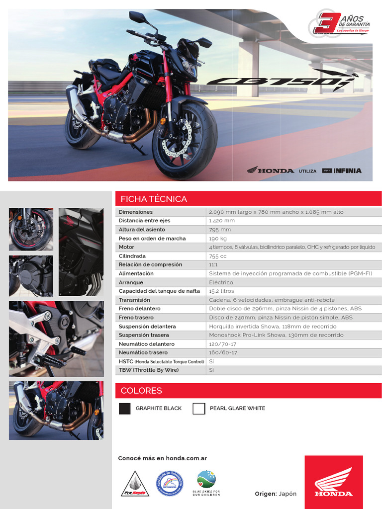 Ficha Técnica CB750 Hornet | PDF