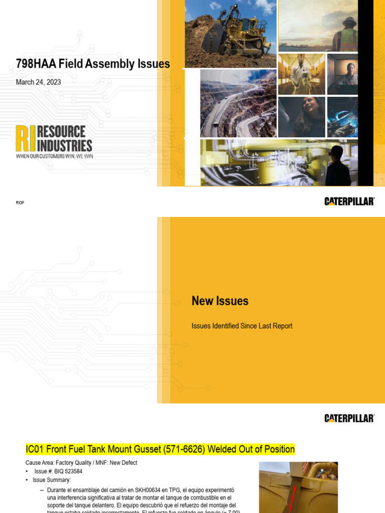 798HAA Field Assembly Issues Checklist-03!10!2024 Español | PDF