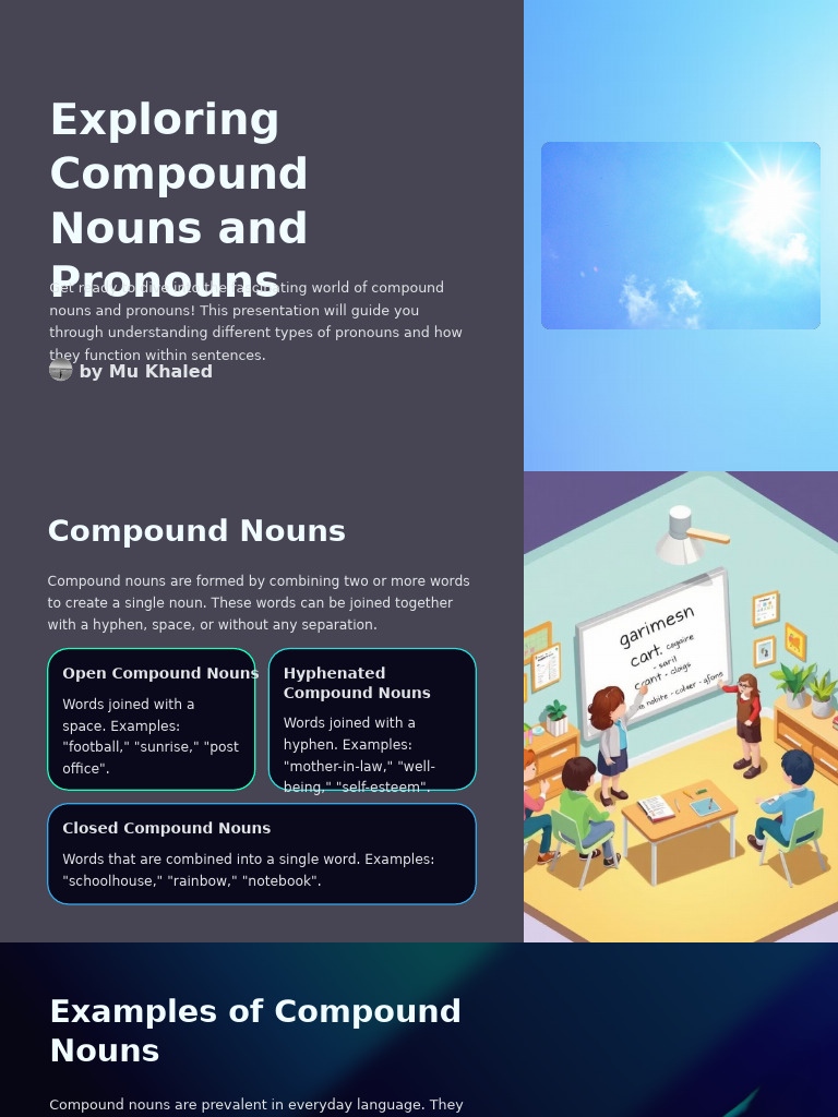 Exploring Compound Nouns and Pronouns | PDF
