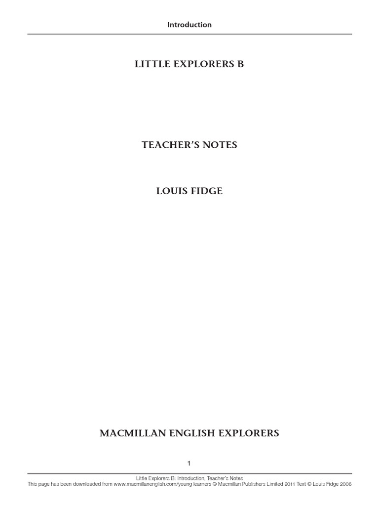 Le B Teachers Notes Introduction Final | PDF