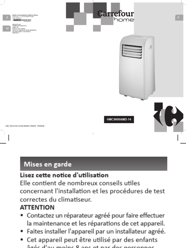 Notice Clim Carrefour PDF