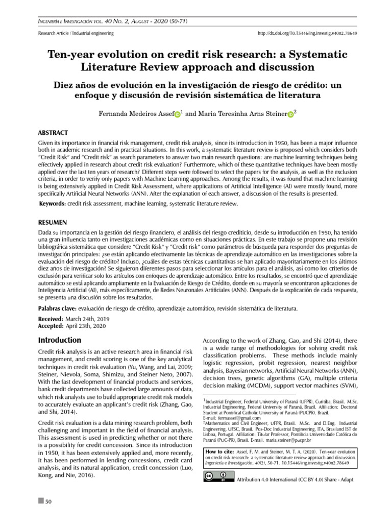 Ten Year Evolution On Credit Risk Research A Systematic 44171u8vhj | PDF