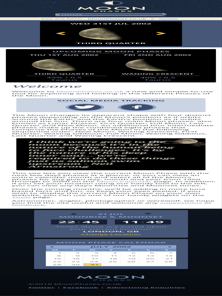 Moon Phases Current Moon Phase and Monthly Moon Phase Calendar | PDF ...