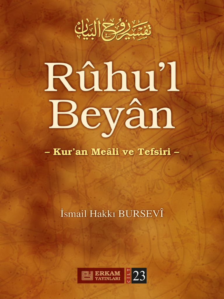 Rûhu l Beyân Tefsiri İsmail Hakkı Bursevî Cilt 23 PDF 
