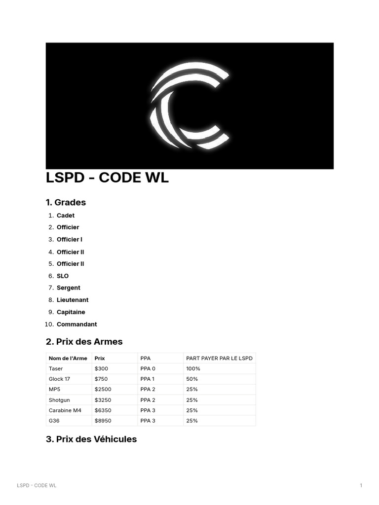 LSPD - Code WL | PDF