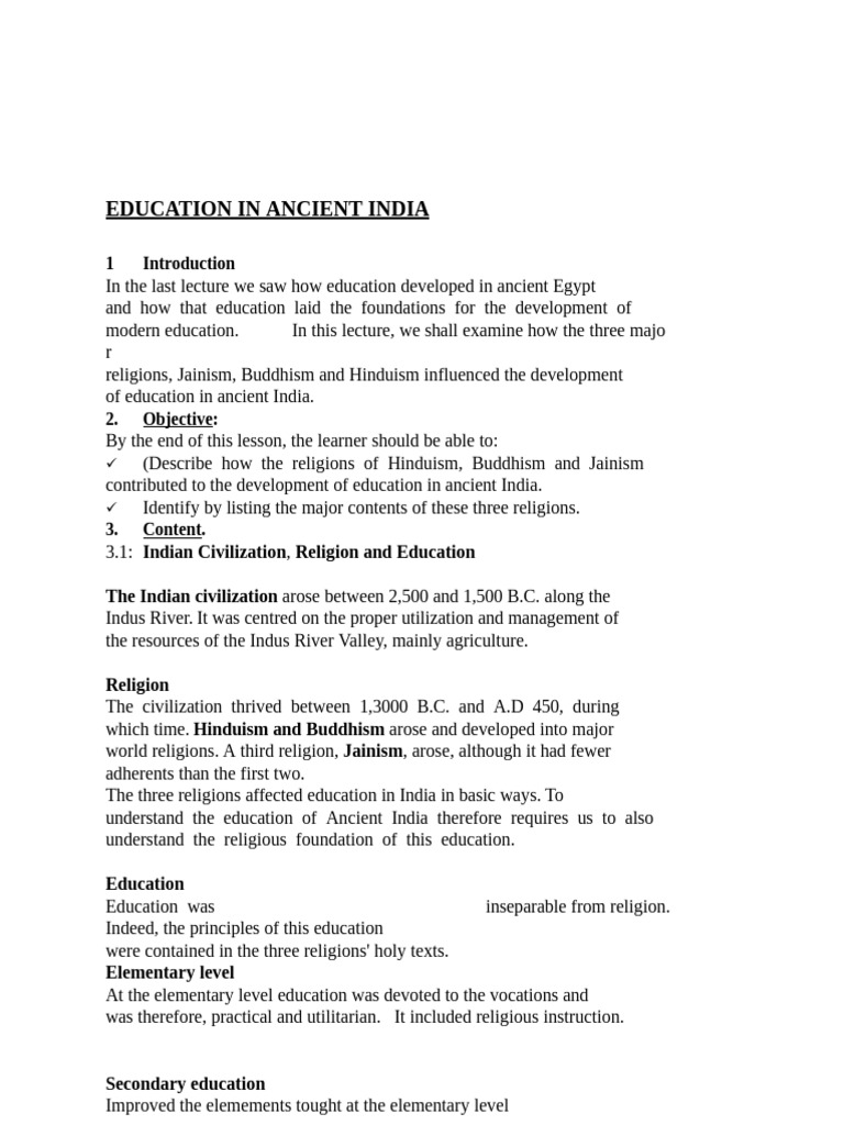 History Of Education Notes Pdf