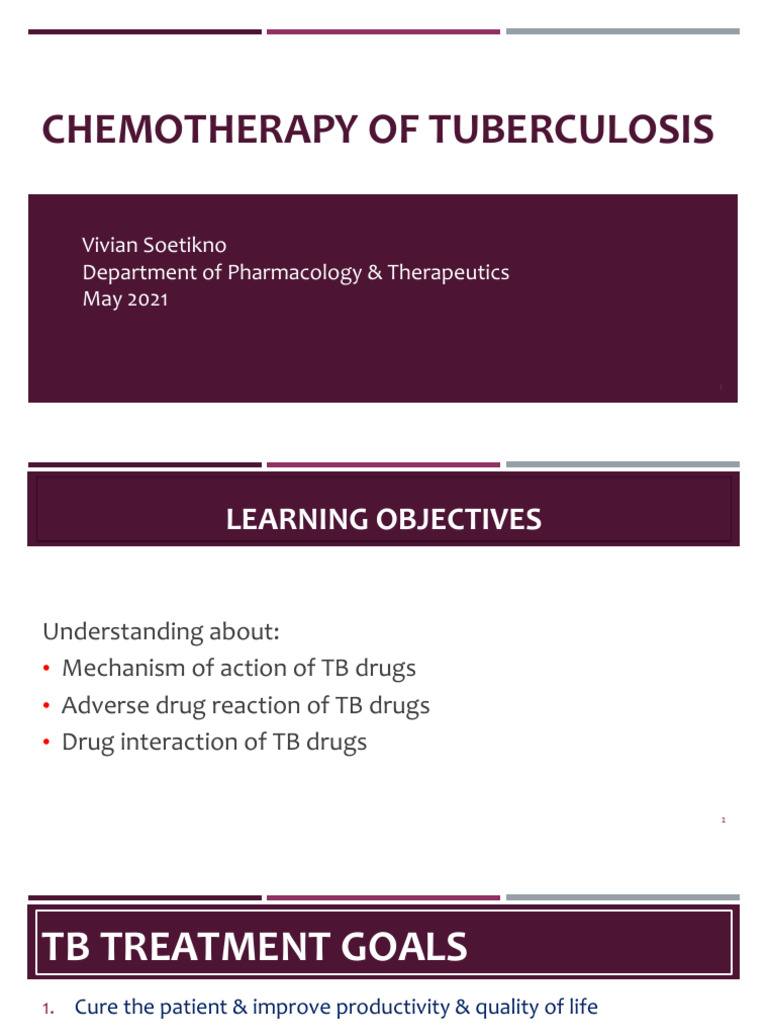Chemotherapy of TB 2021 | PDF | Tuberculosis | Mycobacterium Tuberculosis